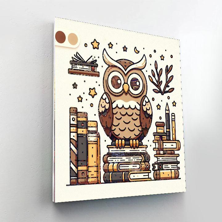 Wise Owl's Library Paint By Number