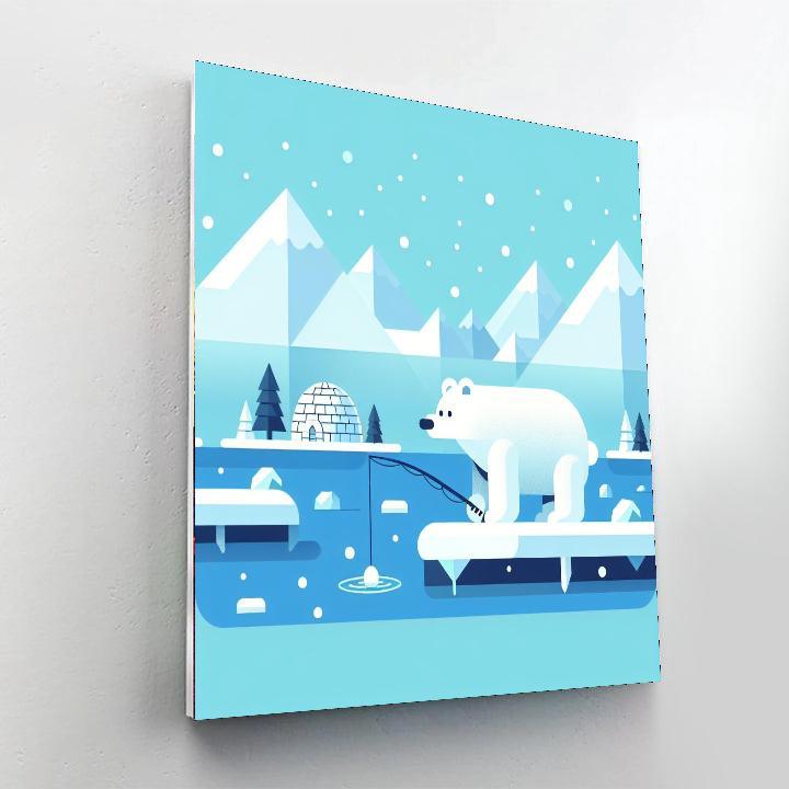 Polar Bear Ice Fishing Paint By Color