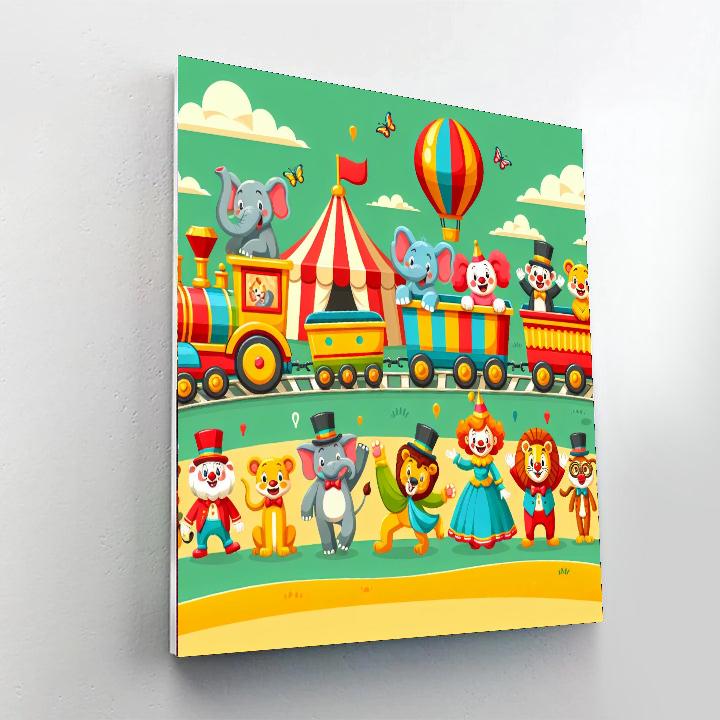 Circus Train Fun Number Painting