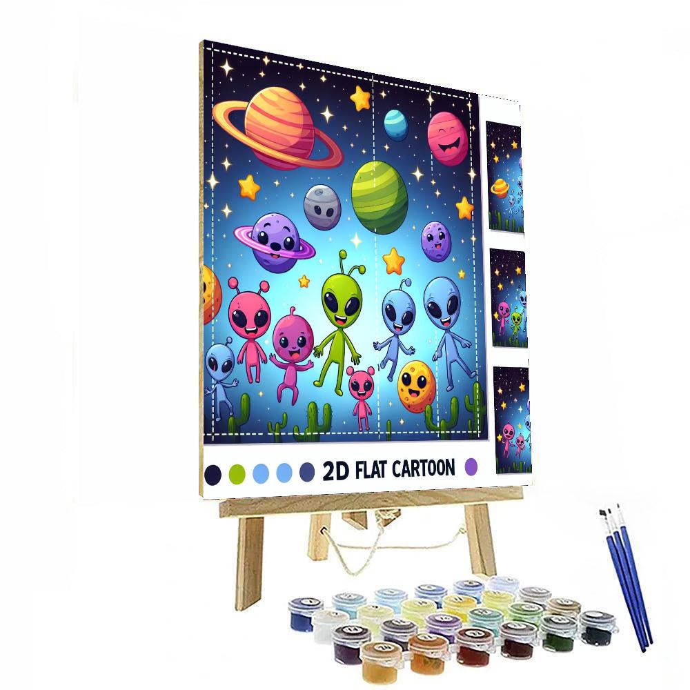 The Friendly Space Aliens DIY Paint By Numbers