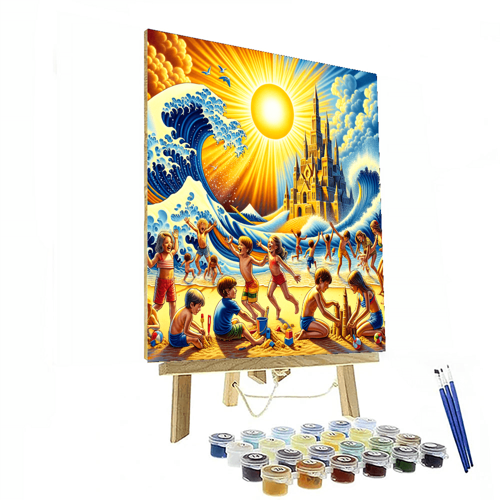 Colorful Beach Day Painting Number Kit