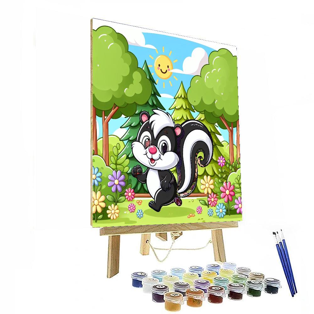 Cheerful Skunk Paint By Number