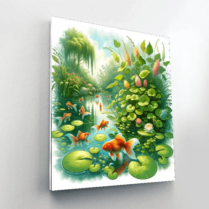 Elegant Goldfish Pond Paint By Numbers Kits