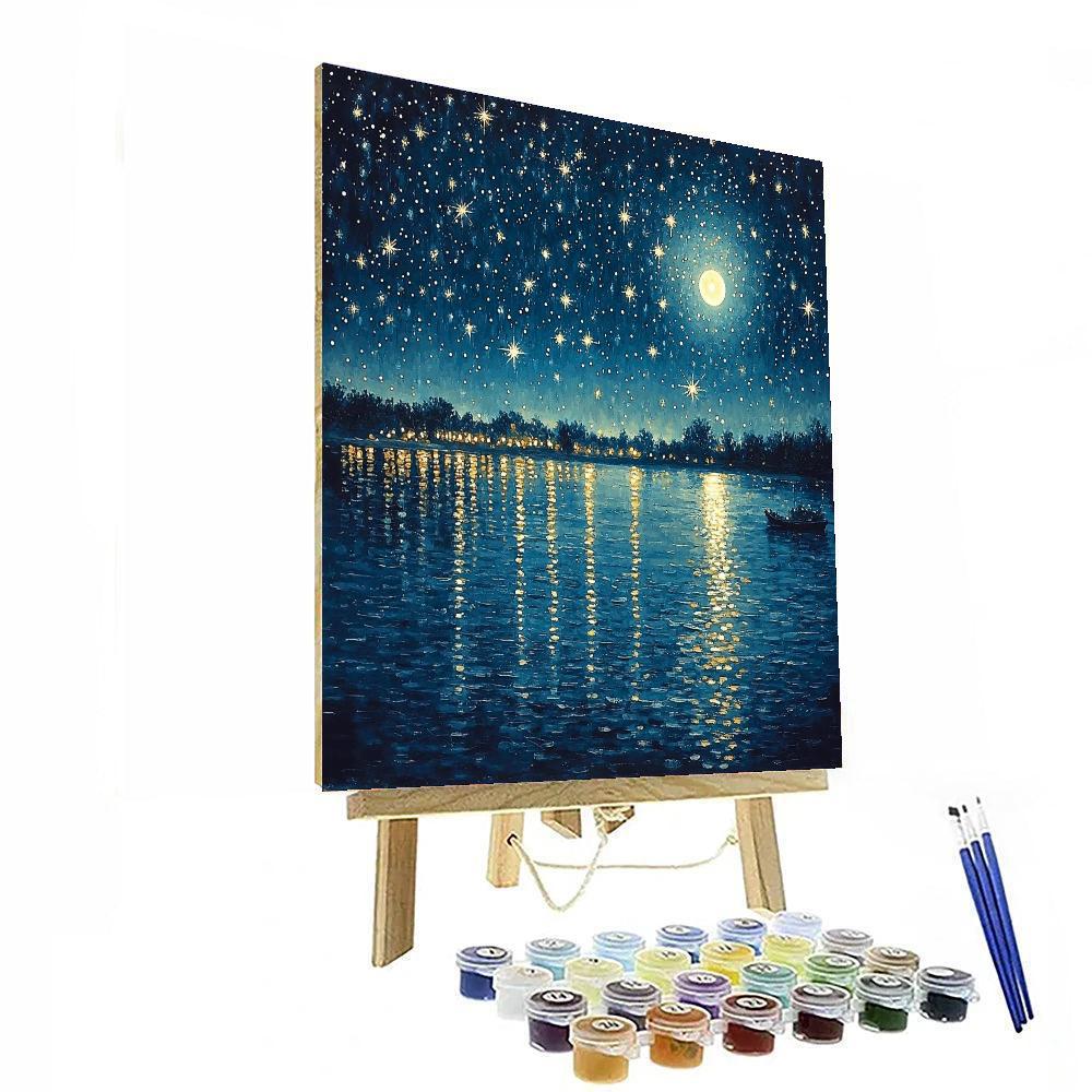 Georges Seurat Inspired Nocturnal Illumination  Numbered Painting Kits