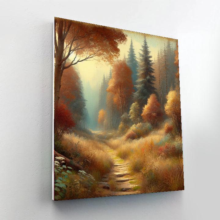 Rustic Woodland Trail Paint By Numbers Art