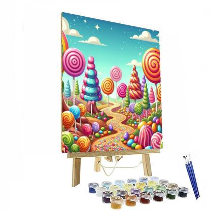 Cheerful Candy Land Paint By Number