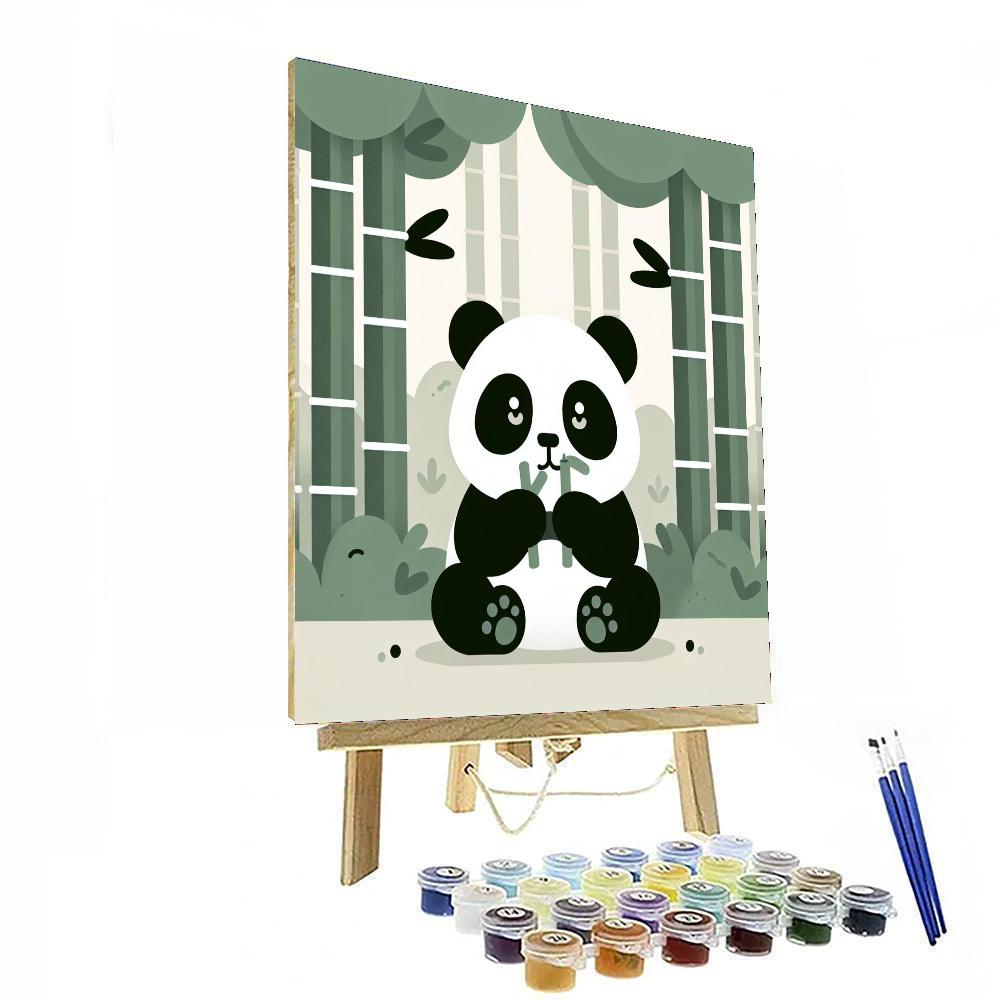 Panda Bamboo Forest Number Painting
