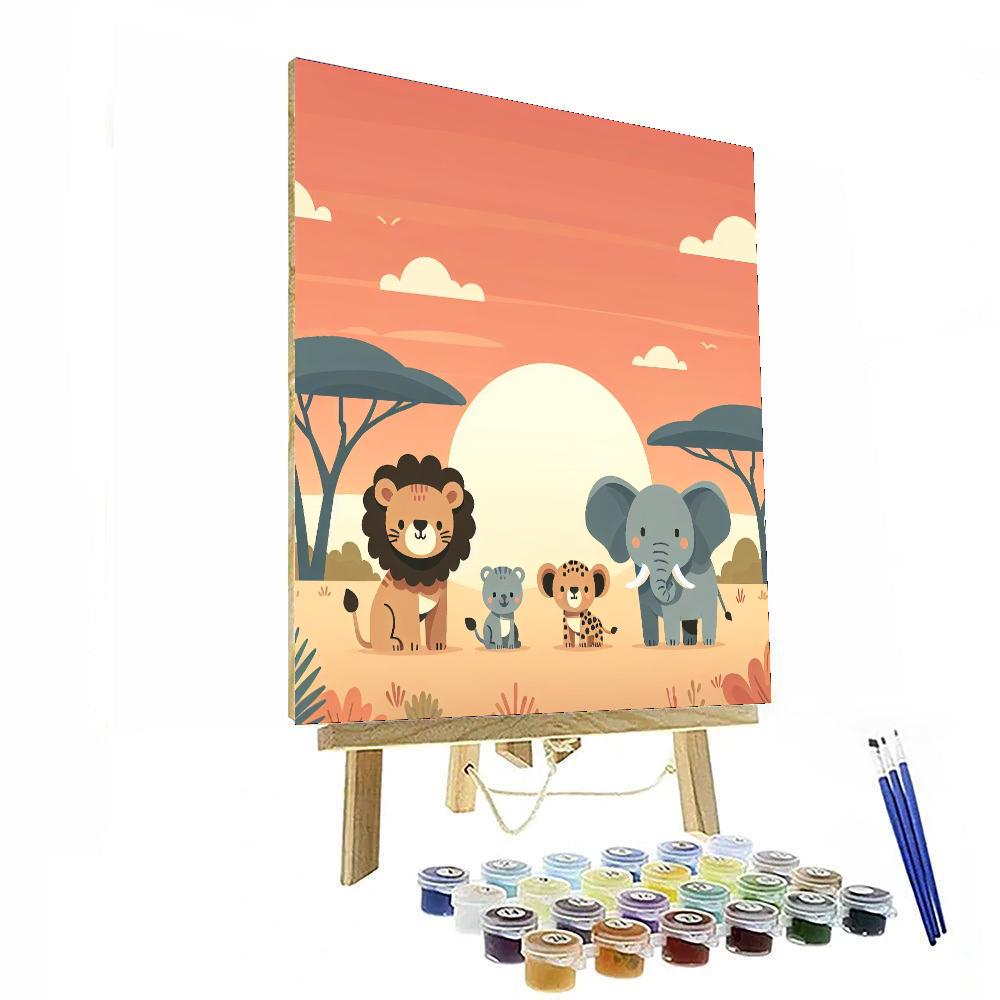 Safari Sunset Soirée Painting By Numbers Kit