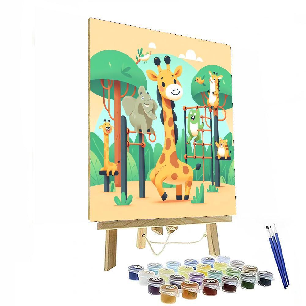 Giraffe's Jungle Gym Paint By Numbers