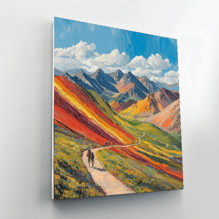 Gorgeous Rainbow Mountain DIY Paint By Numbers