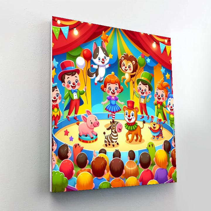Exciting Circus Show Paint By Numbers Art