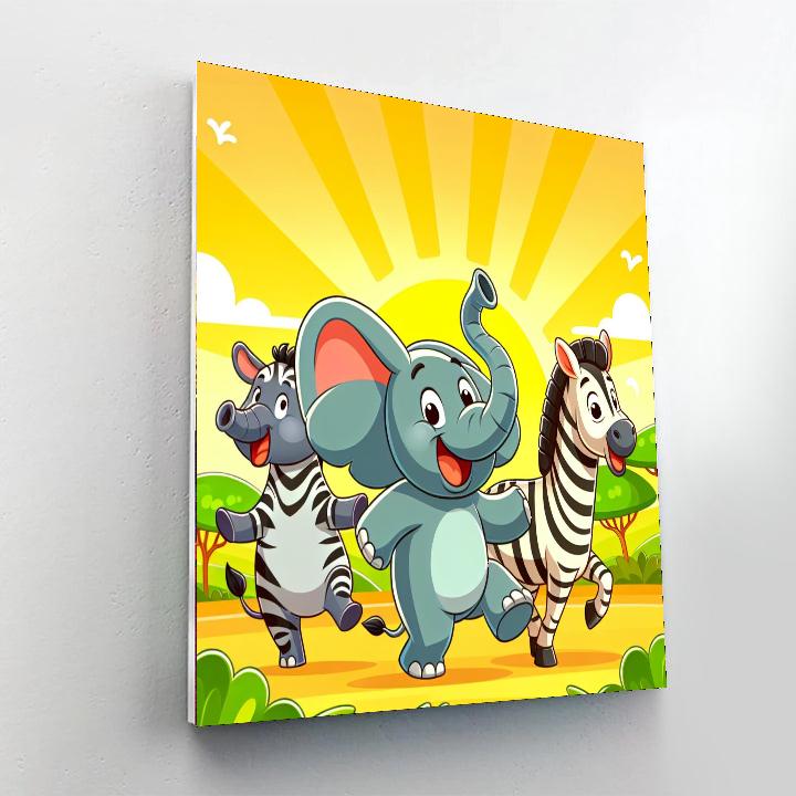 Sunny Safari Parade Paint By Color