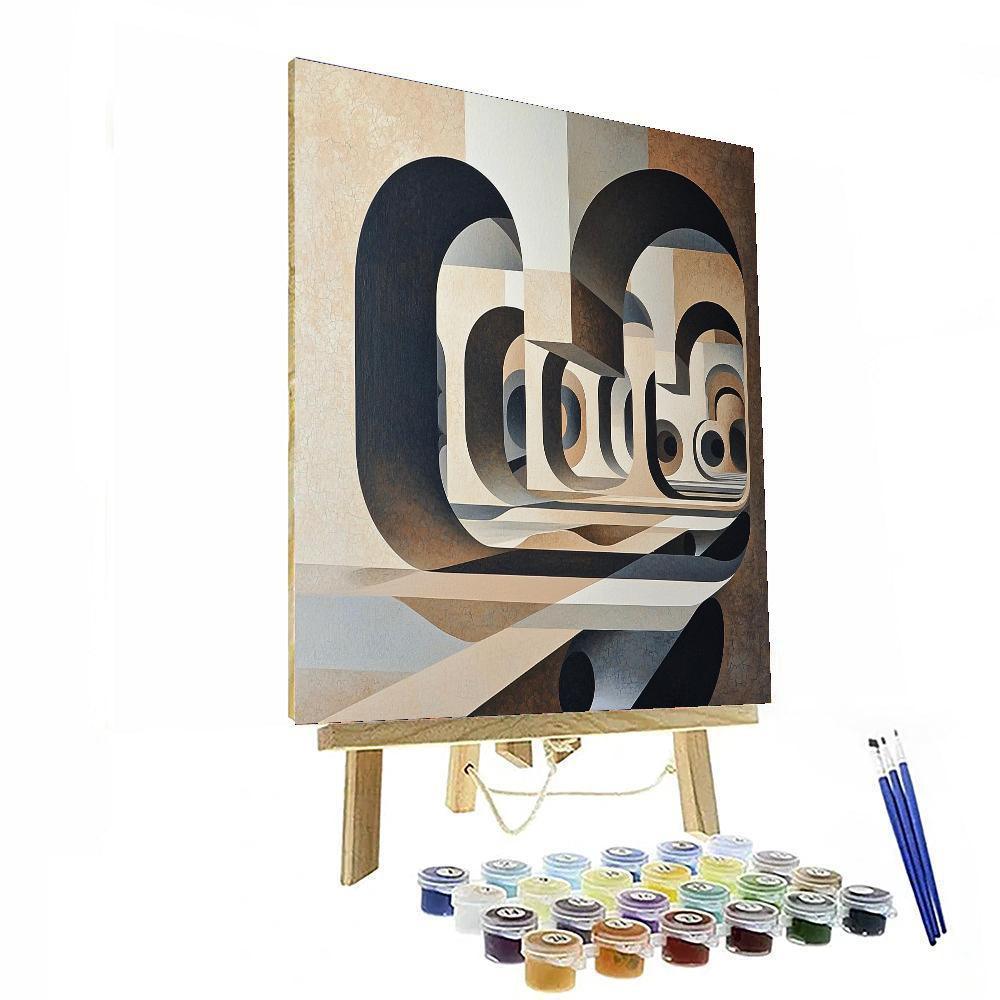 M.C. Escher Inspired The Conundrum Of Space  Number Painting