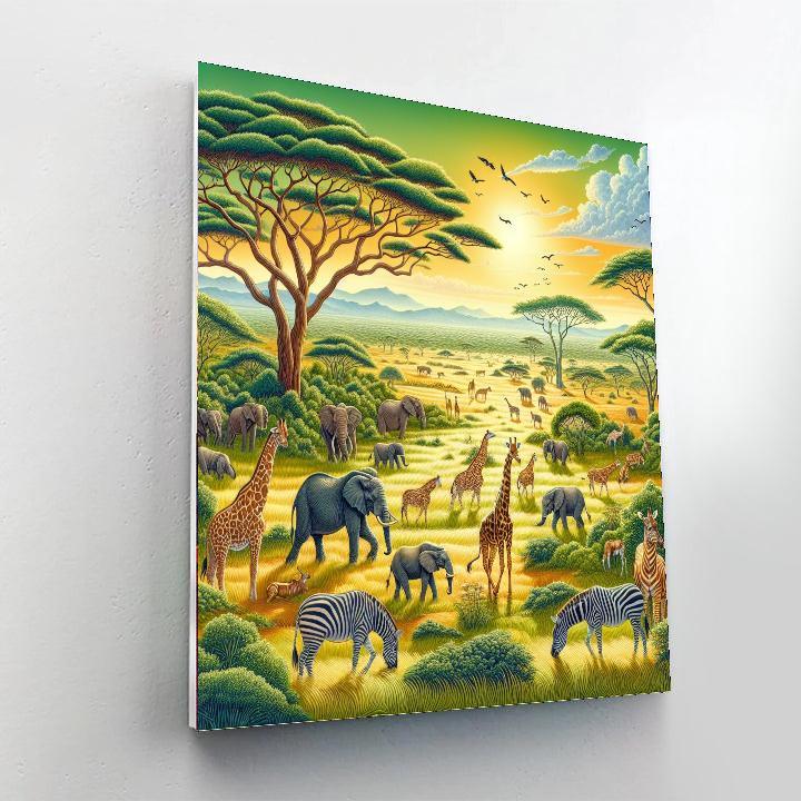 African Wildlife Adventure Painting By Numbers Kit