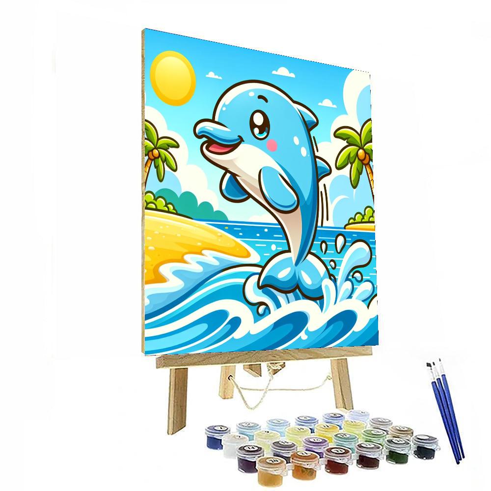 Dolphin's Day At The Beach Painting By Numbers Kit