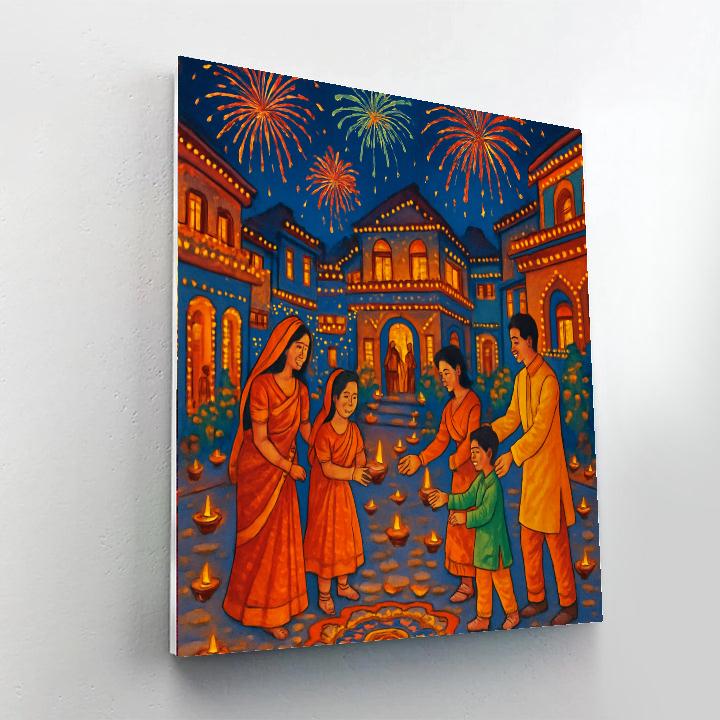 Diwali In Delhi - India Numbered Painting Kits
