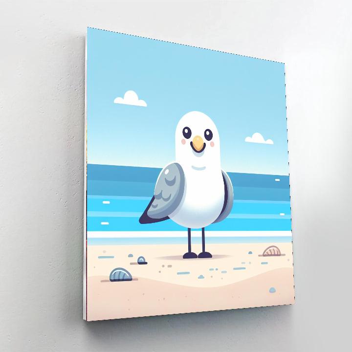 Sunny Seagull Paint By Numbers Art