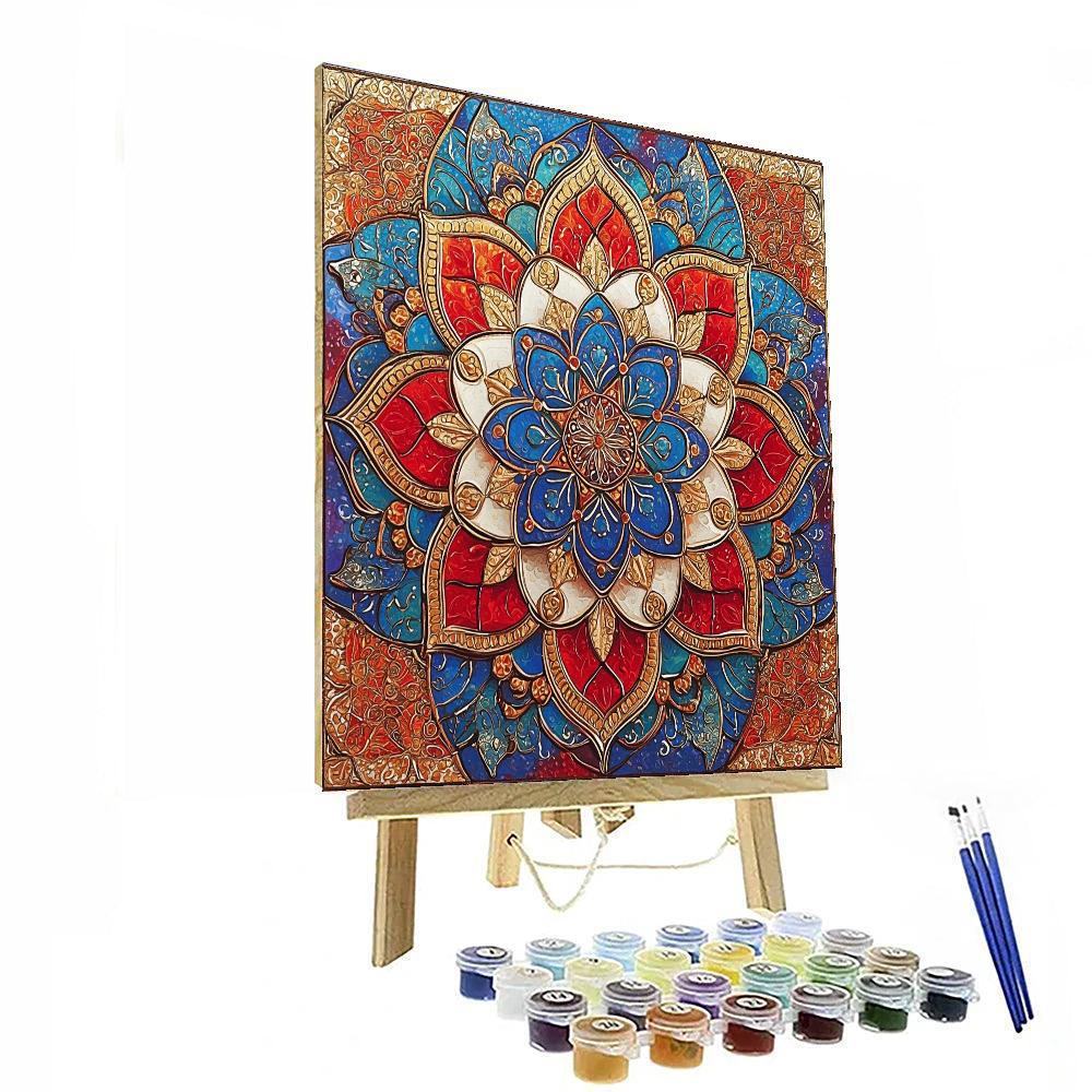 Indian Miniature Inspired Meditative Mandala  Paint By Numbers
