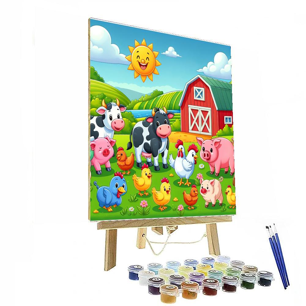 Cheery Farm Scene Paint By Numbers Art
