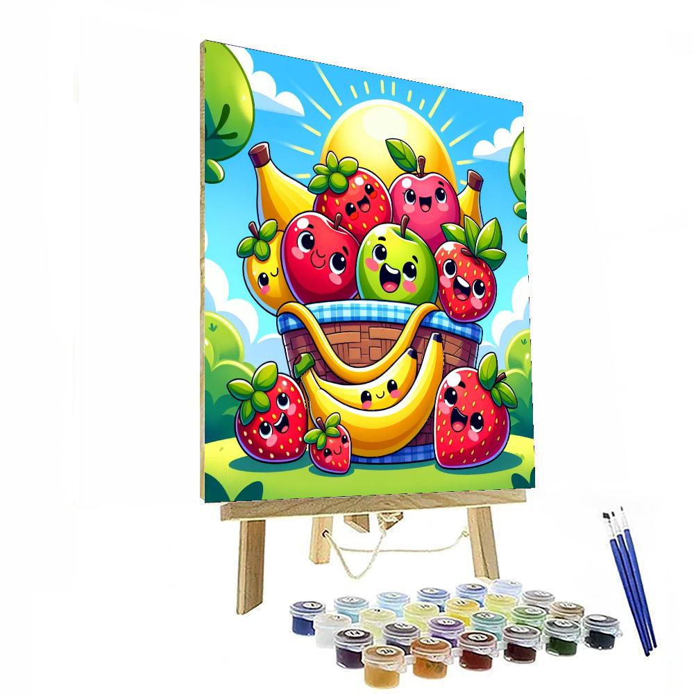 Joyful Summer Fruit Basket Numbered Painting Kits