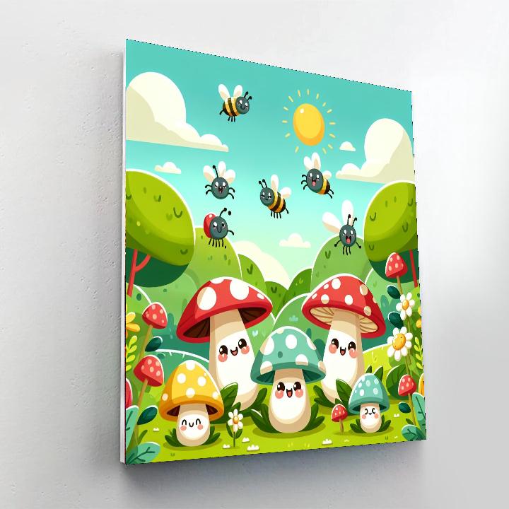 Merry Mushroom Meadow Paint By Number