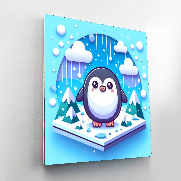 Cute Penguin Numbered Painting Kits