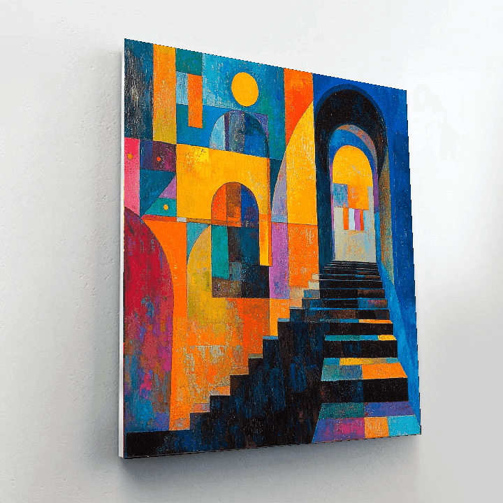 Wassily Kandinsky Inspired Abstract Solar Burst  Painting By Numbers Kit