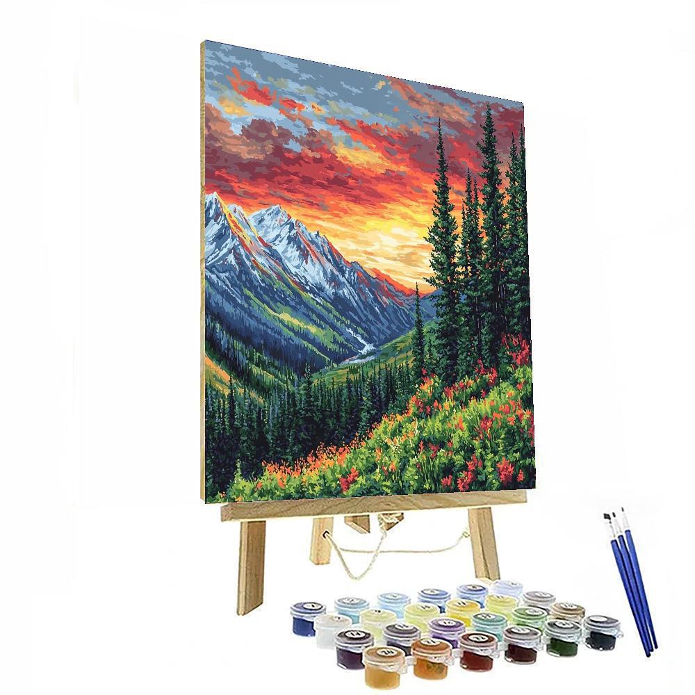 Georges Seurat Inspired Serene Mountain Rhapsody  Numbered Painting Kits