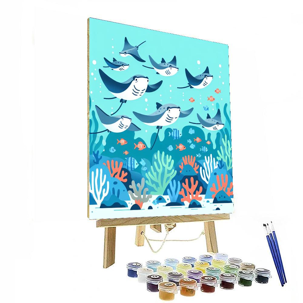 Magical Manta Ray Reef Paint By Numbers Art