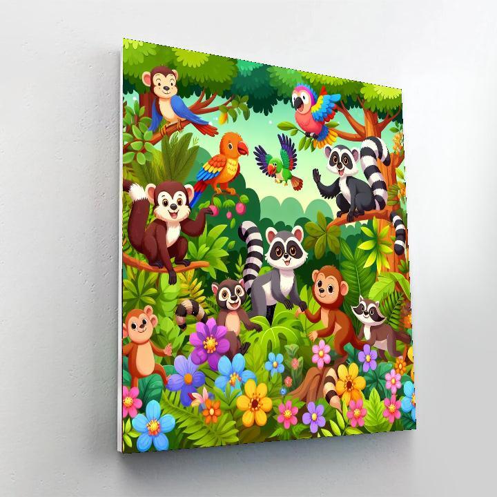 Radiant Rainforest Animals Paint By Numbers Art