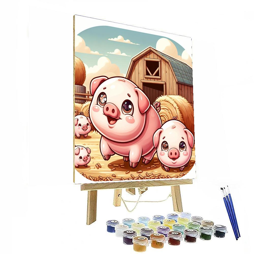 Playful Piglet's Paradise Painting Number Kit