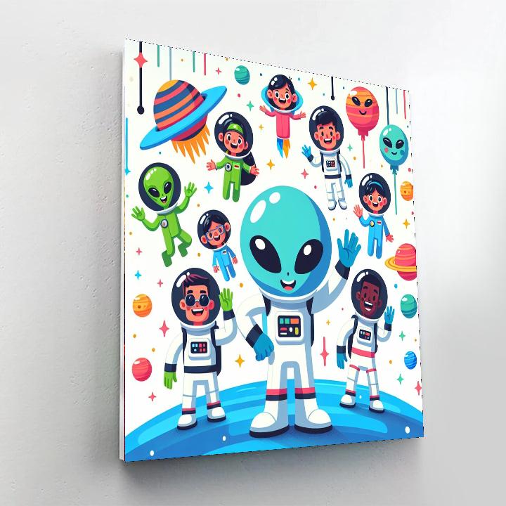 Awesome Outer Space Pals Paint By Numbers Art