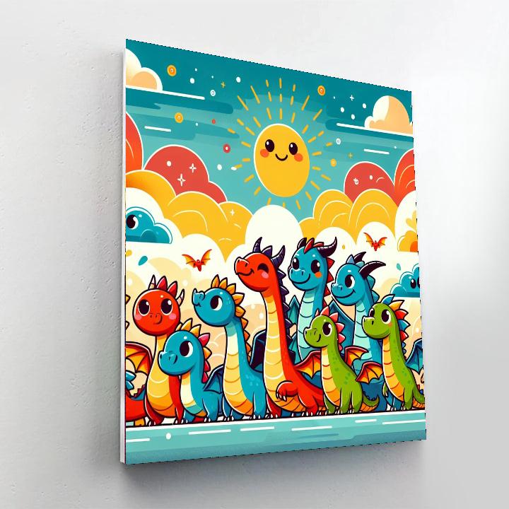 Adventurous Dragon Squad Numbered Painting Kits