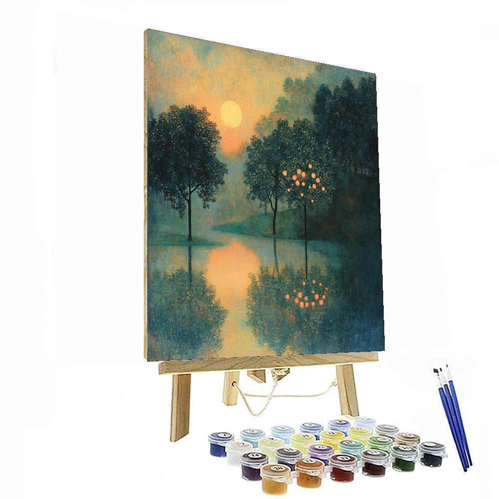 Odilon Redon Inspired Enchanted Twilight Orchard  Number Painting