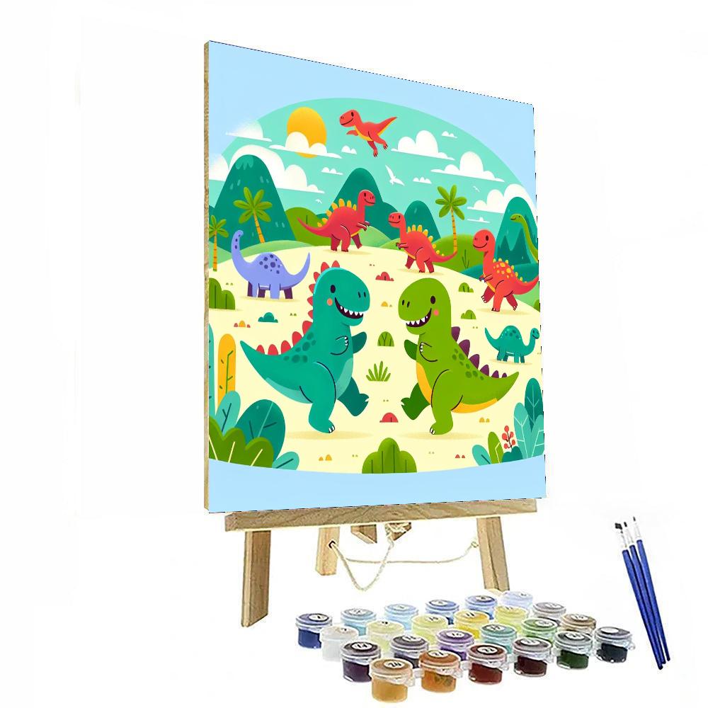 Friendly Dino World Painting Number Kit
