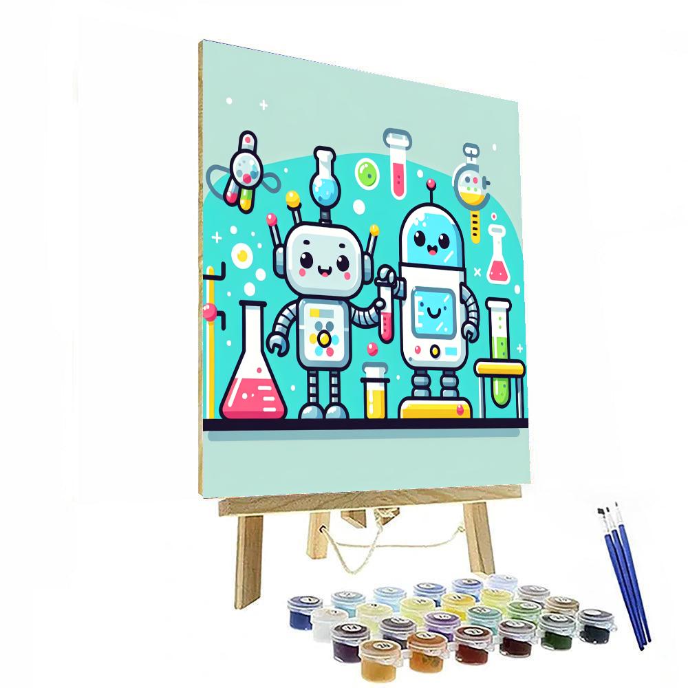 Robot Lab Scientists Numbered Painting Kits