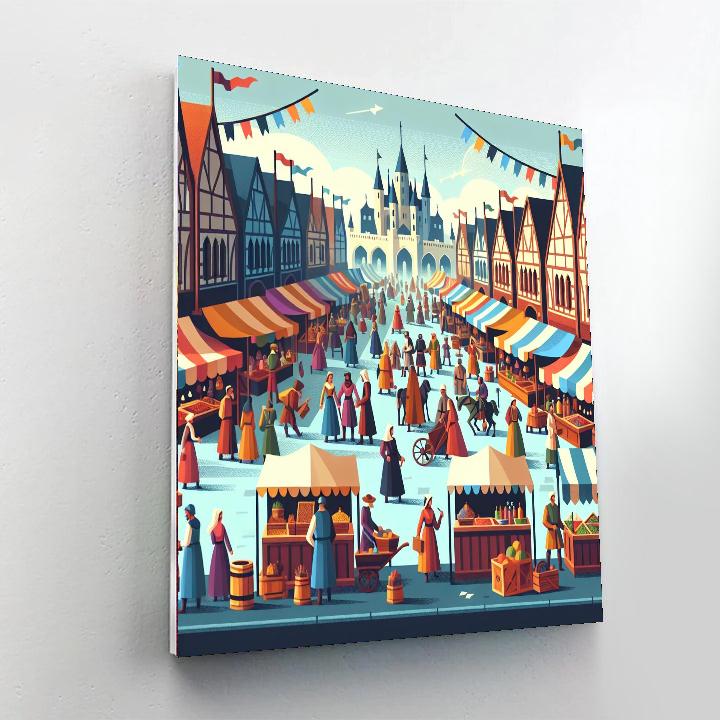 Medieval Market Fair Painting By Numbers Kit