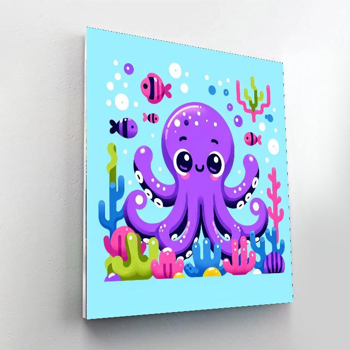 Underwater Adventure With Silly Octopus Paint By Numbers Art