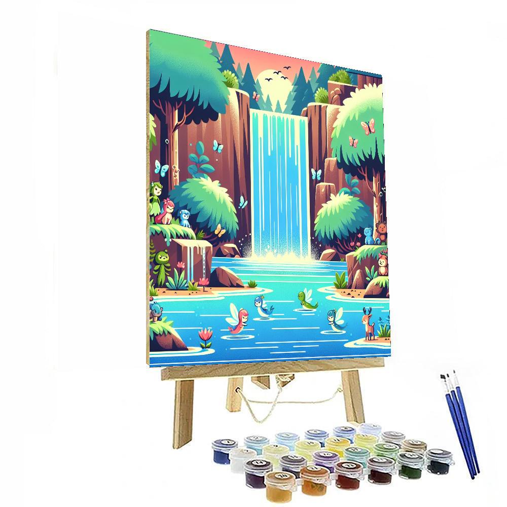 Magical Waterfall Grotto Paint By Color