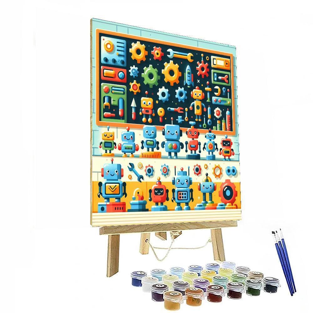 Robot's Inventive Workshop Paint By Numbers Art