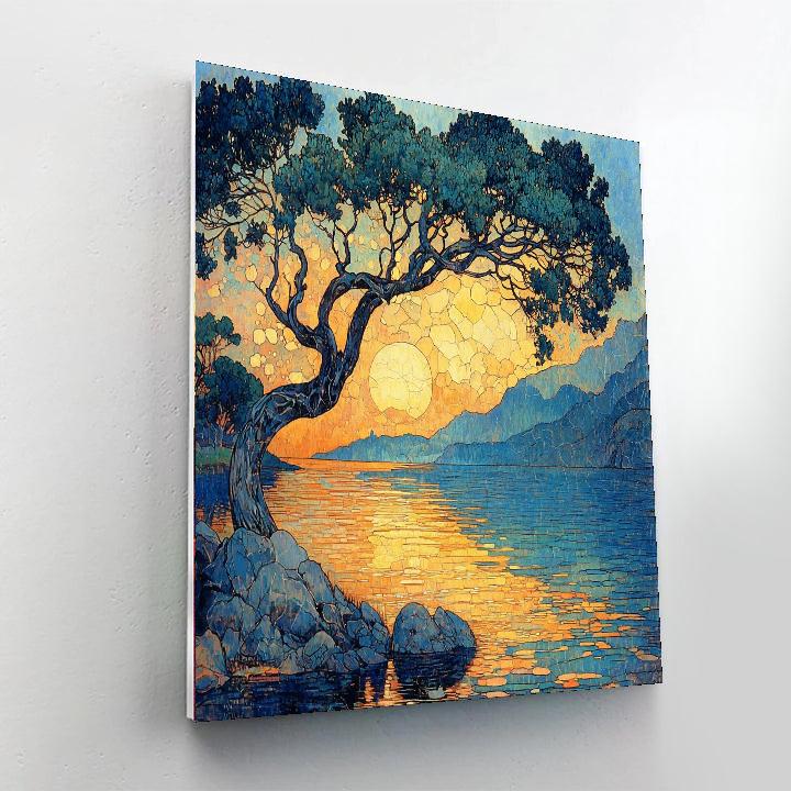 Alphonse Mucha Inspired Luminescent Horizon  Painting Number Kit