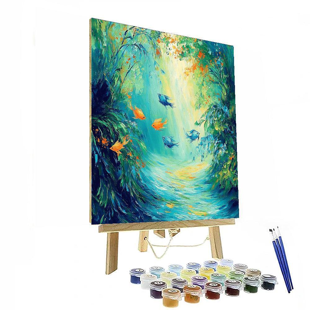 Pierre-Auguste Renoir Inspired Underwater Ballet  Paint By Color
