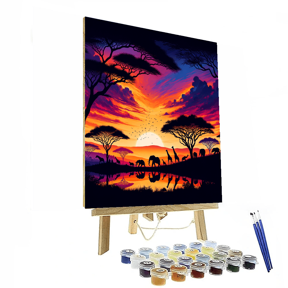 Majestic Safari Sunset Painting By Numbers Kit