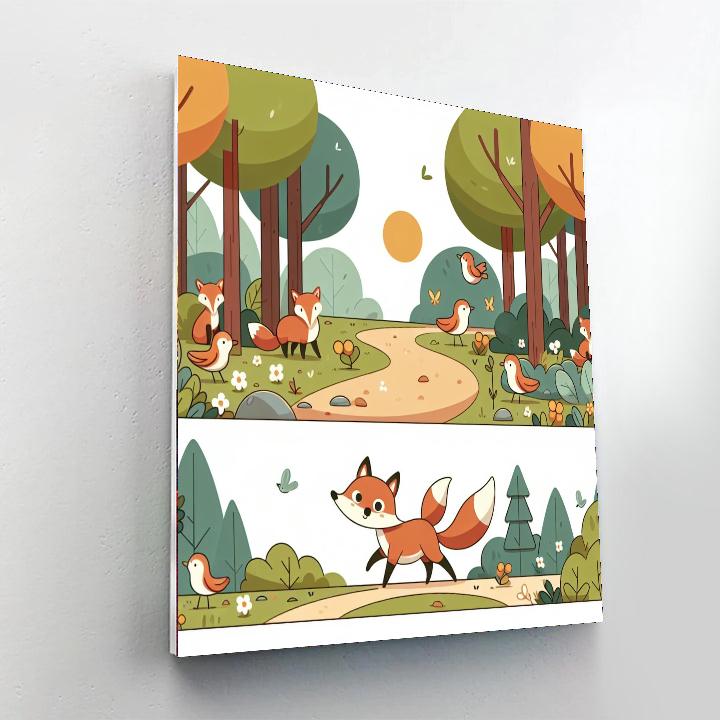 Friendly Woodland Walk Paint By Numbers Art