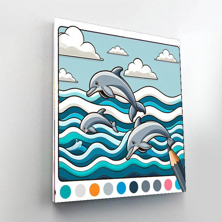 Dolphin Dance Paint By Numbers Art