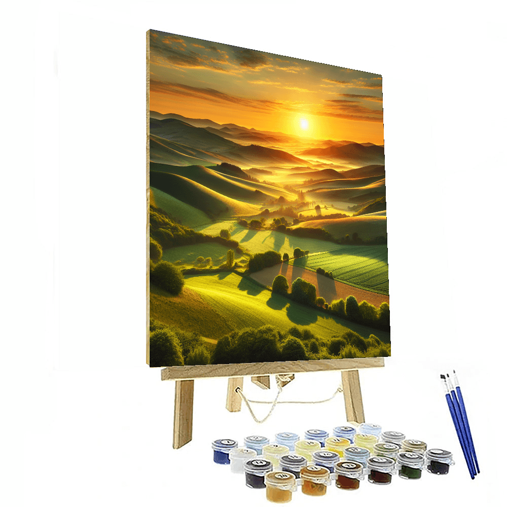 Peaceful Valley Sunrise DIY Paint By Numbers