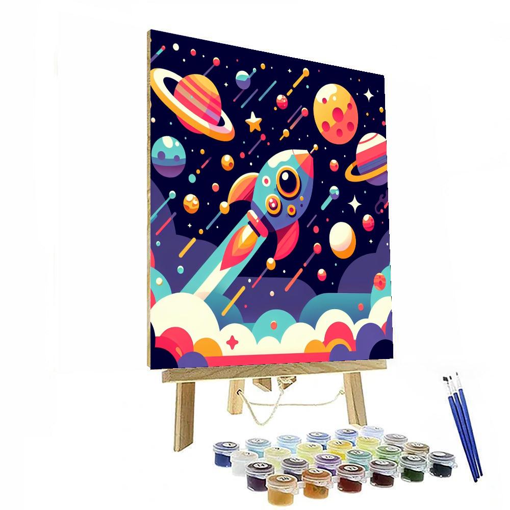 Galaxy Explorer Spaceship Painting By Numbers Kit