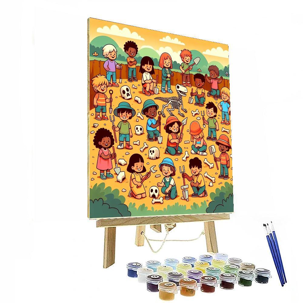 Dinosaur Dig Expedition Painting By Numbers Kit