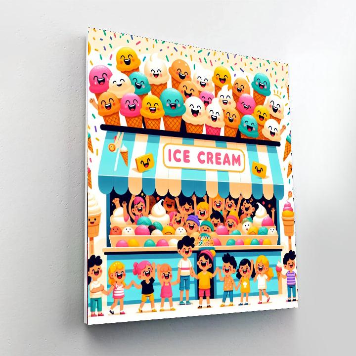 Cheery Ice Cream Shop Painting By Numbers Kit