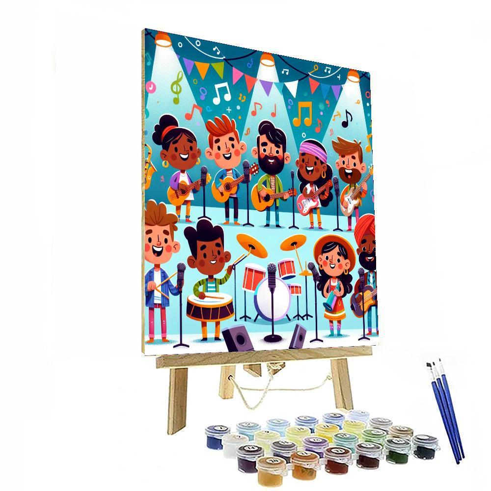 Funky Music Band Paint By Number